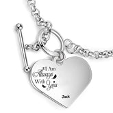Personalisiertes graviertes Herzarmband „Ich bin immer bei dir“ – Erinnerungsgeschenk für Familie, Freunde